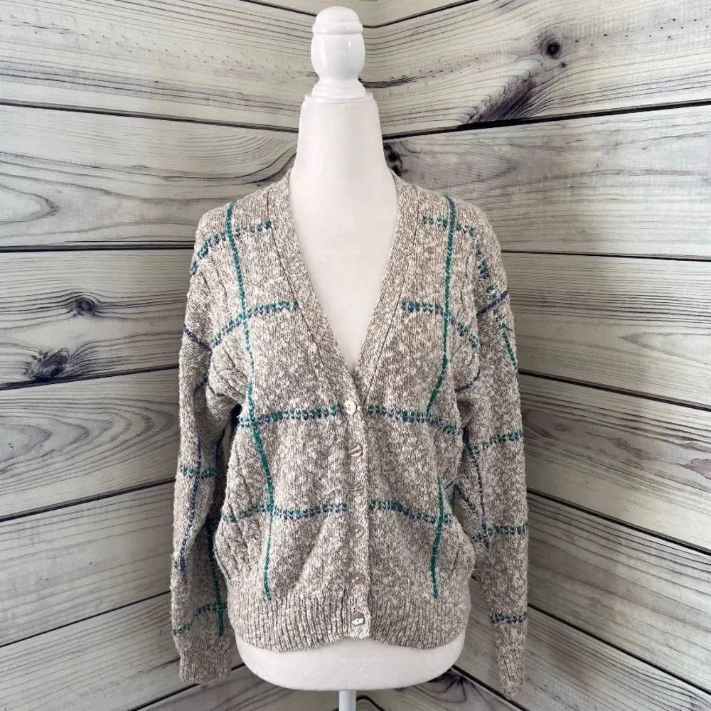 Robert Scott Vintage Linen & Cotton Button Down Cardigan Sweater